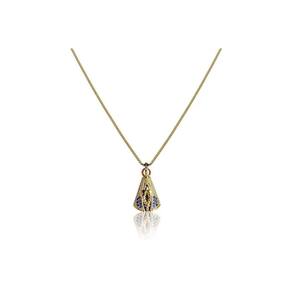 Colar Nossa Senhora Aparecida Folheado Em Ouro 18K