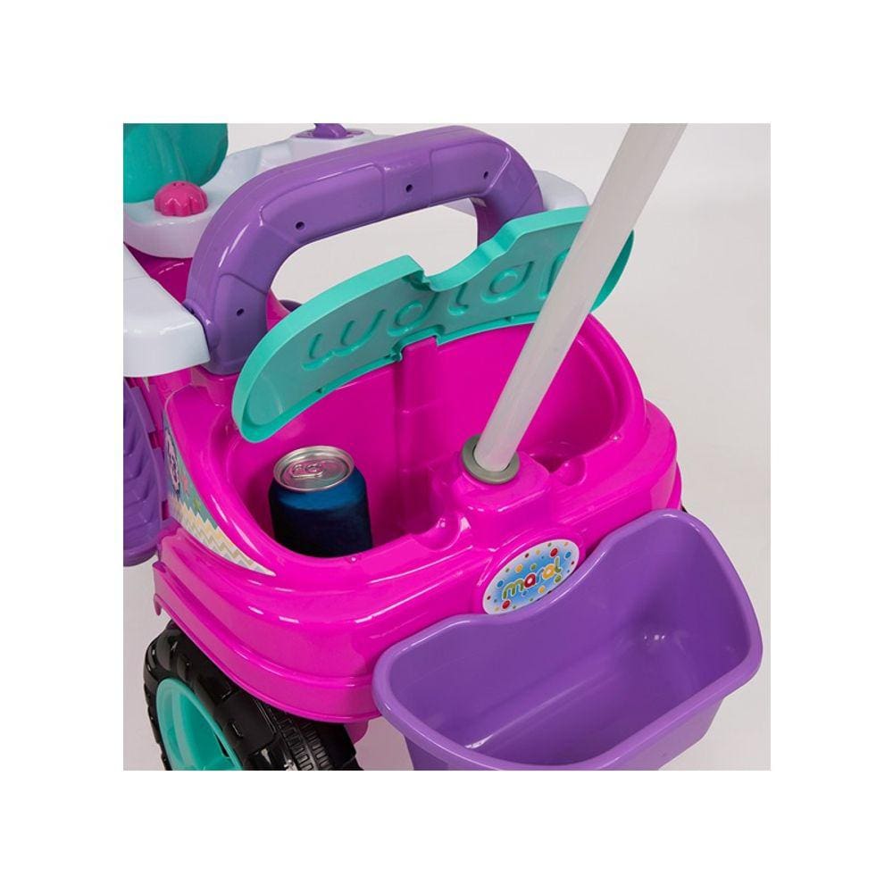 Triciclo Infantil Baby City Menina com Empurrador - Maral