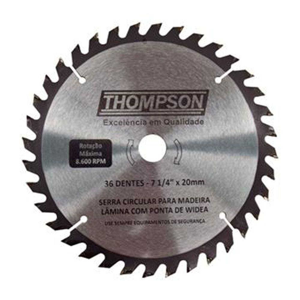 Disco Serra Circular Thompson Com Videa 7.1/4 36 Dentes