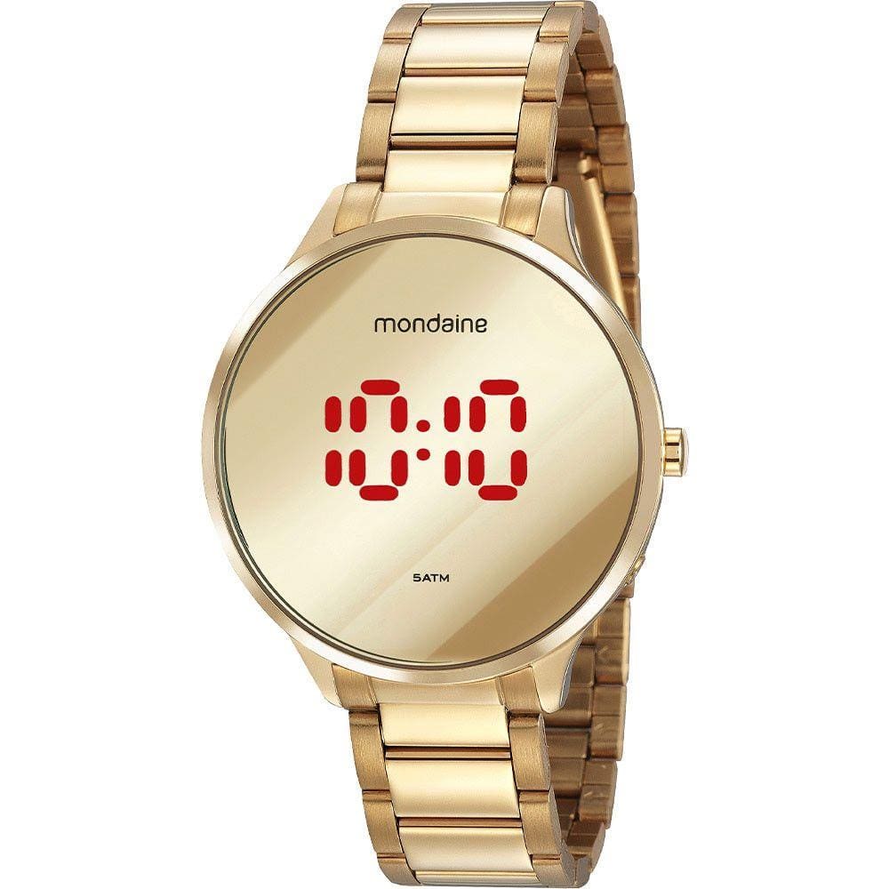 Relógio Mondaine Feminino Digital Led Dourado 32060Lpmvde1