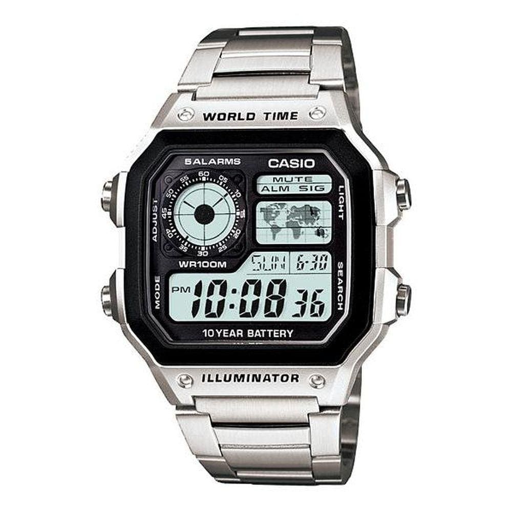 Relógio Masculino Casio Multifunção Horário Mundial AE-1200WHD-1AVDF