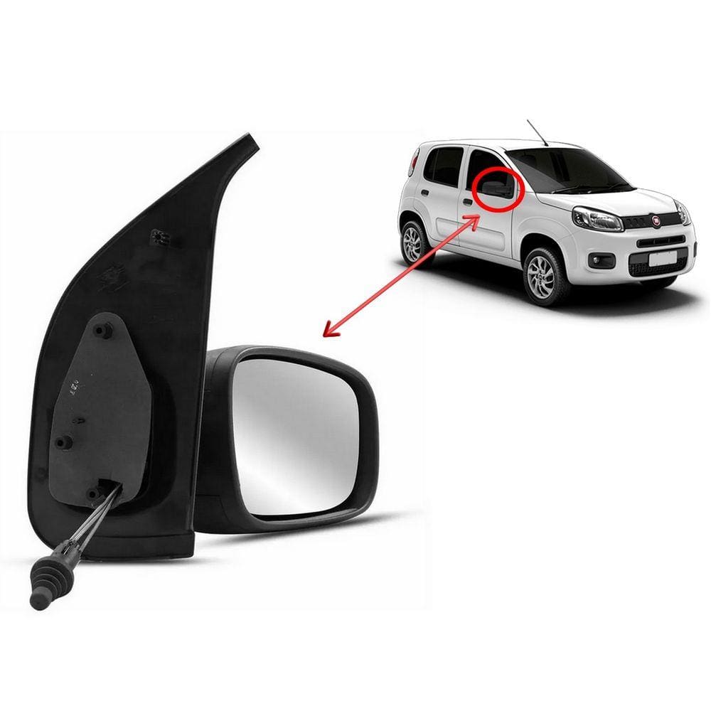 Retrovisor Controle Interno 4 portas Fiat Uno 10/.. lado carona EB686