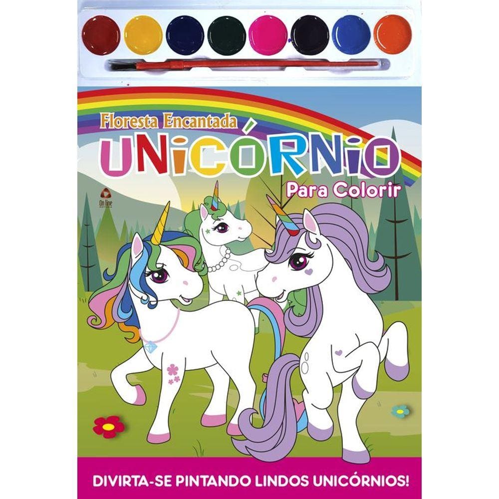 Unicórnios - Para Colorir com Aquarela