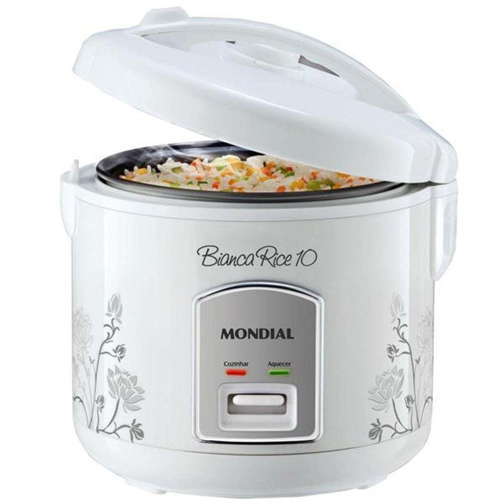 Panela Eletrica de Arroz Mondial Bianca Rice 10 Xic. 700W Branco 110V PE-10