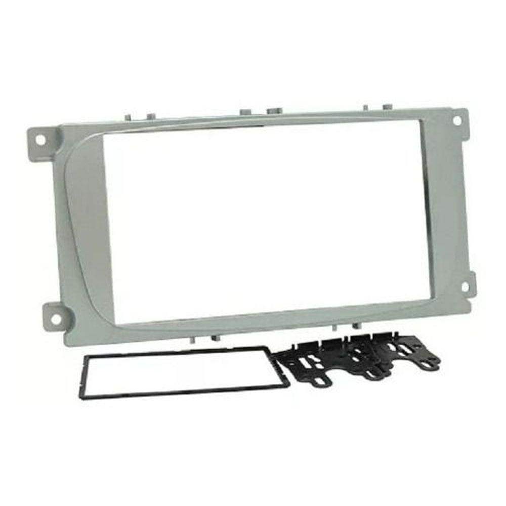 Moldura Painel 2din Ford Focus Hatch Sedan 09 13 Prata