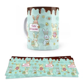 Caneca Ceramica Feliz Pascoa Chocolate