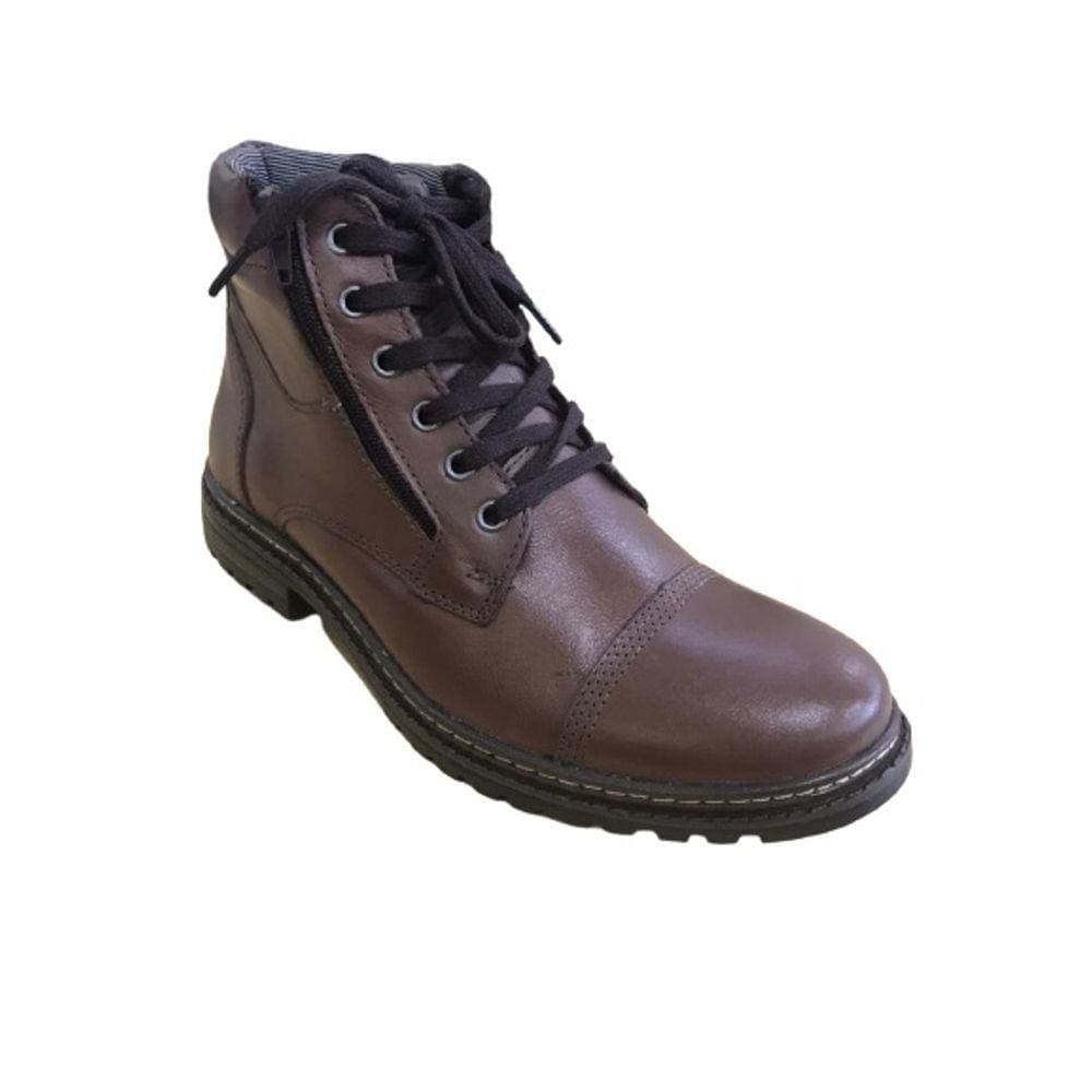 Coturno Masculino Casual Couro Com Zíper Mega Boots 1000