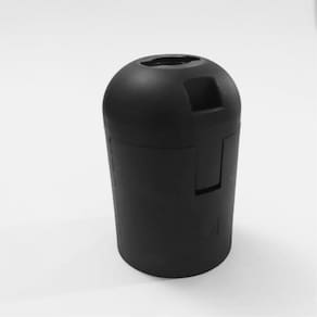 Soquete E27 Termoplástico Liso 33mm Niple M10x1 Bivolt Preto