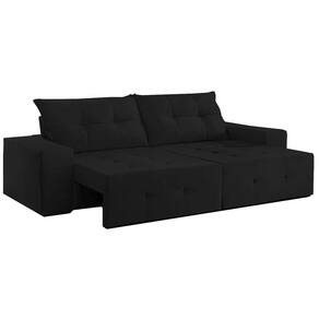 Sofa 2 lugares retratil preto | Casas Bahia