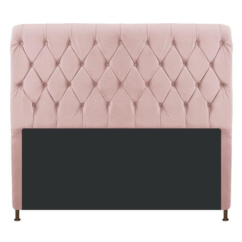 Cabeceira Estofada Cristal 195cm King Size Rosê
