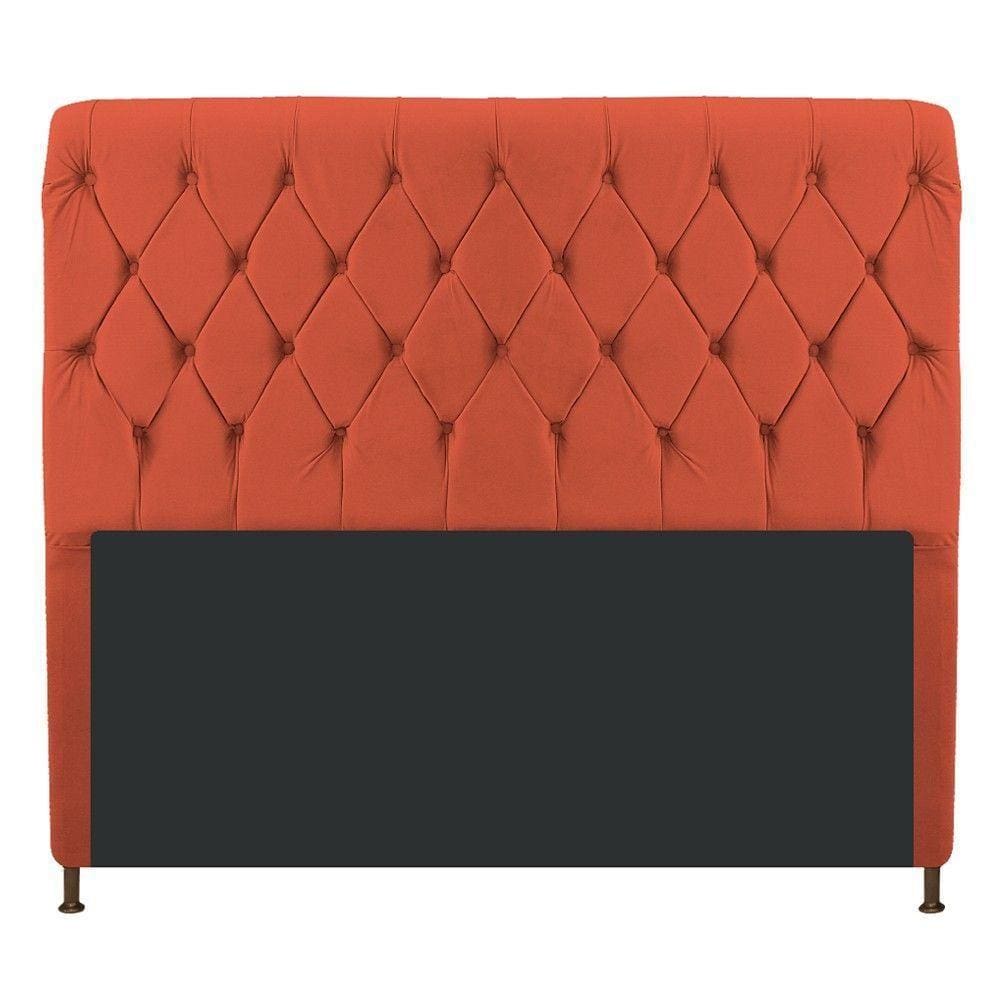Cabeceira Estofada Cristal 140cm Casal Terracota