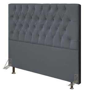 Cabeceira Cama Box Casal 140cm Diamante D10 Suede Cinza