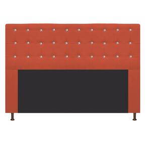 Cabeceira Estofada Dama 140 Cm Casal com Strass Terracota