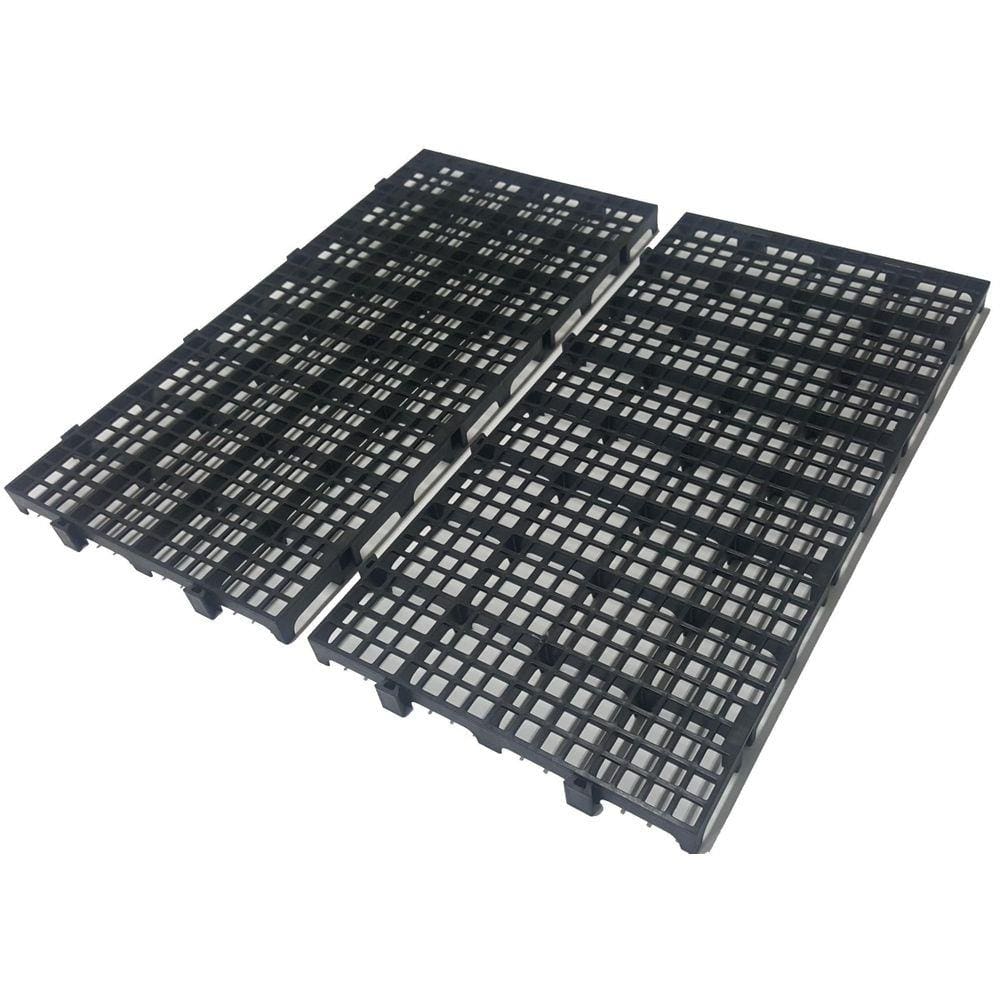 Kit 10 Pisos Plástico Preto Estrado Pallet Palete 50X25Cm