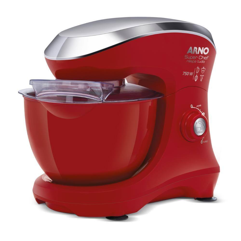 Batedeira Planetária Arno Superchef Inox 750W Vermelha KM12