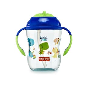 Copo de Treinamento Com Canudo First 270ml Azul Fisher-Price