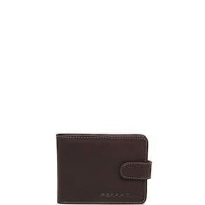 Carteira Ferracini Masculina Couro Com Botão Marrom Cfb023