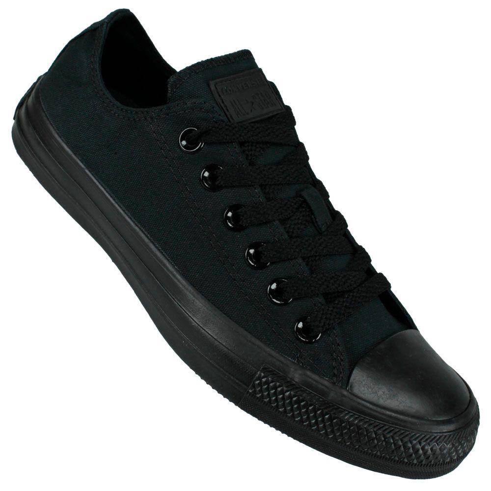 tenis converse all star original monochrome preto couro