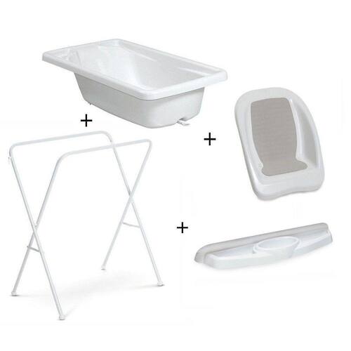 Banheira Bebê Plastica Branca Com Suporte Redutor Saboneteira Menor preço em Banheira Bebê Plastica Branca Com Suporte Redutor Saboneteira