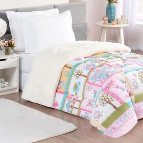 Coberdrom Infantil Solteiro Rosa Estampado 100% Algodão Pel