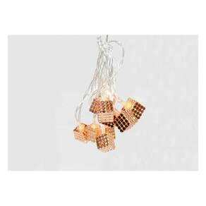 Cordao De Led Cubos Jogo De Luz Rosé Gold Vitrine Natal