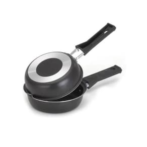 Frigideira Dupla Hambúrgueira Antiaderente 14cm Preta