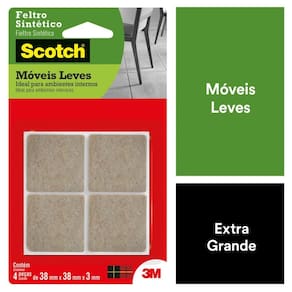 Feltro Sintético para Móveis Leves 3M Scotch Quadrado Marrom Grande - 4 unidades