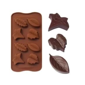 Forma Chocolate Antiaderente Em Silicone Folha 8 Cavidades