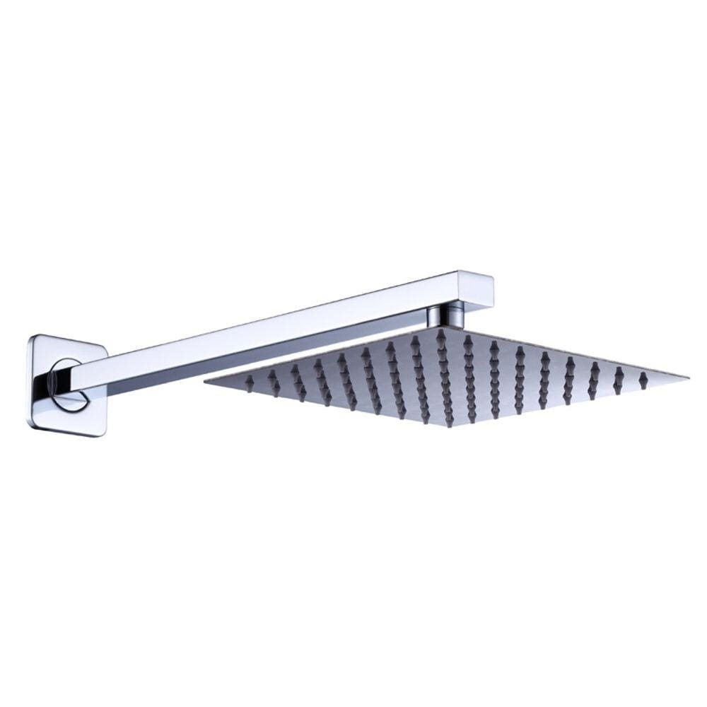 Ducha Chuveiro Slim Prizi Quadrado 25x25cm Inox 304 com Braço