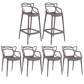KIT - 2 x banquetas Allegra + 4 cadeiras Allegra