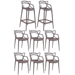 KIT - 2 x banquetas Allegra + 6 cadeiras Allegra