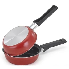 Frigideira Dupla Hambúrgueira Antiaderente 14cm Vermelho