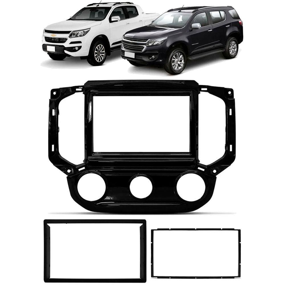 Moldura de painel 2 Din S10 TrailBlazer 2017 á 2021 - Ar Analógico