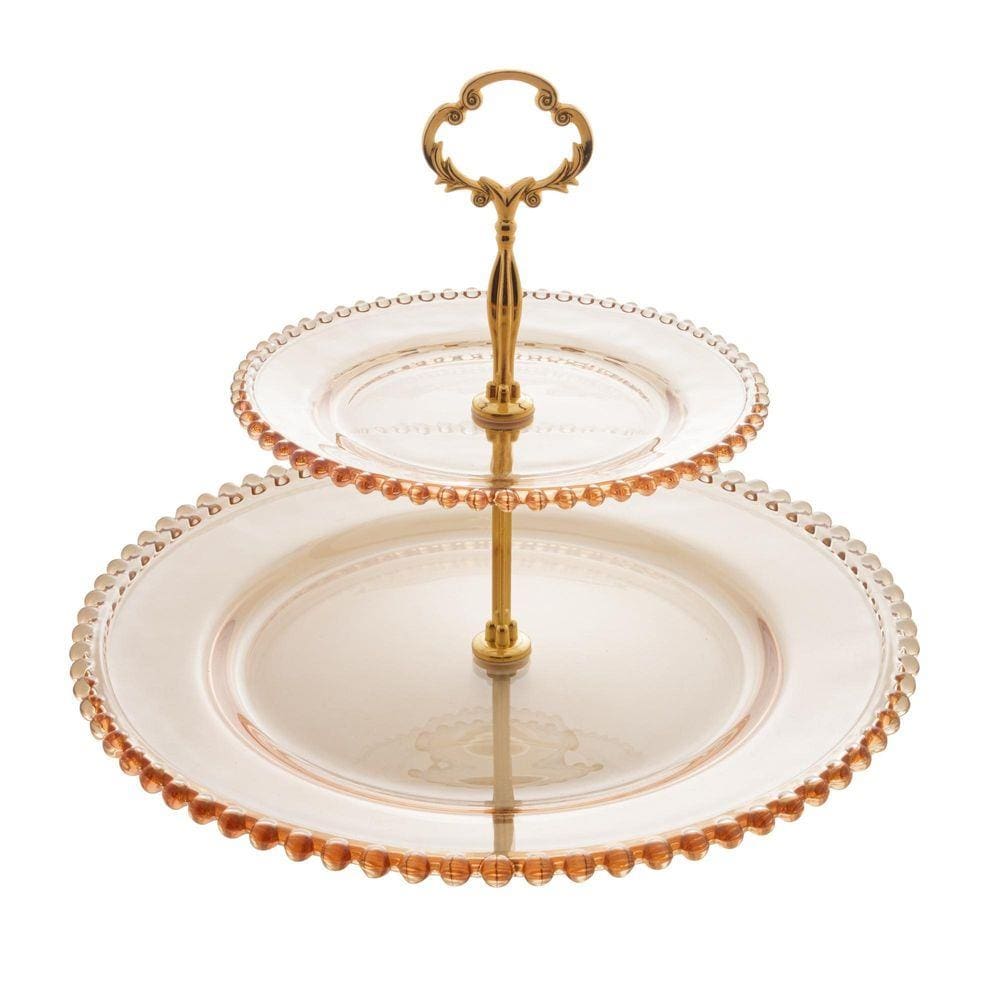 Prato Para Doces Wolff Pearl Cristal 19x32x24cm Âmbar Duplo