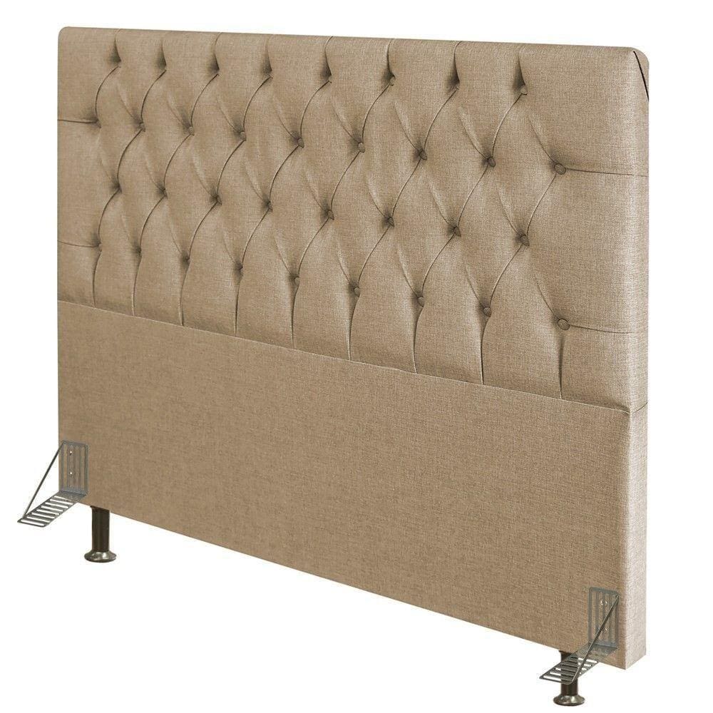 Cabeceira Cama Box Casal 140cm Diamante D10 Linho Bege