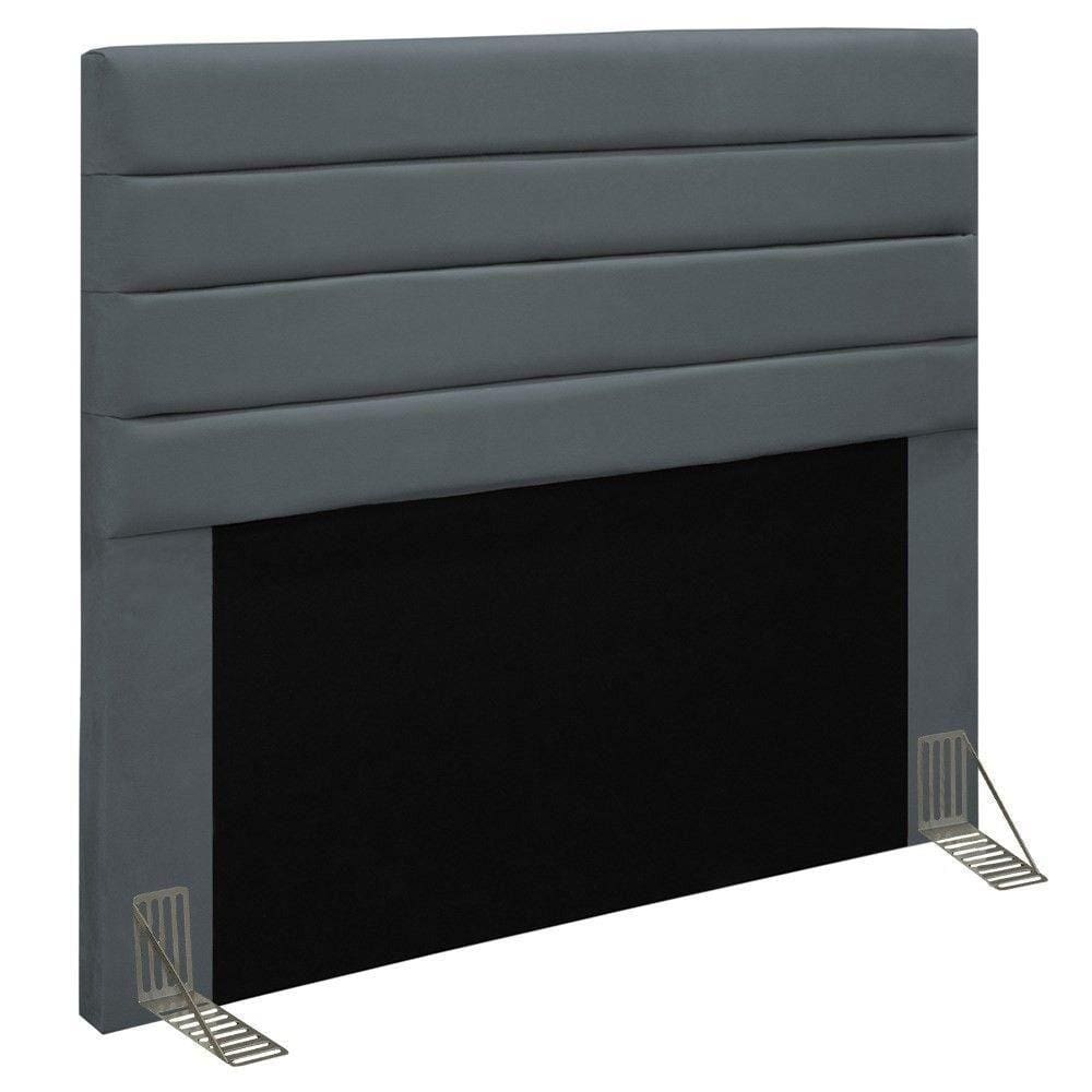 Cabeceira Cama Box Casal 140cm Rubi D10 Suede Cinza