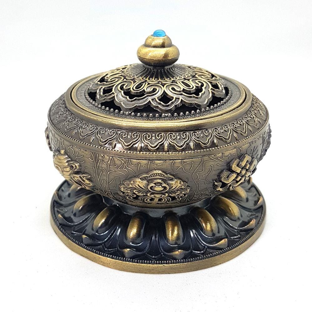 Turíbulo Incensário De Mesa Metal Riqueza Sofisticação 8cm