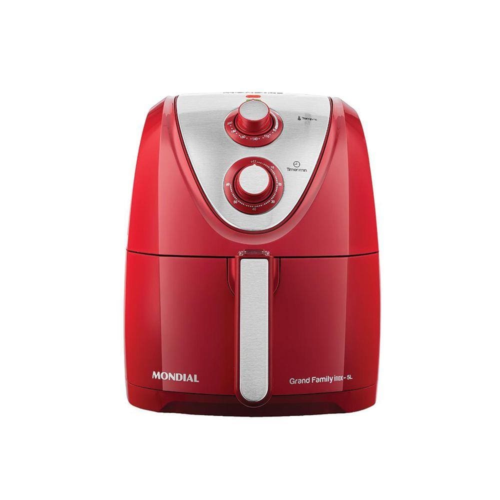 Fritadeira Elétrica Air Fryer Mondial 5L Vermelho/Inox