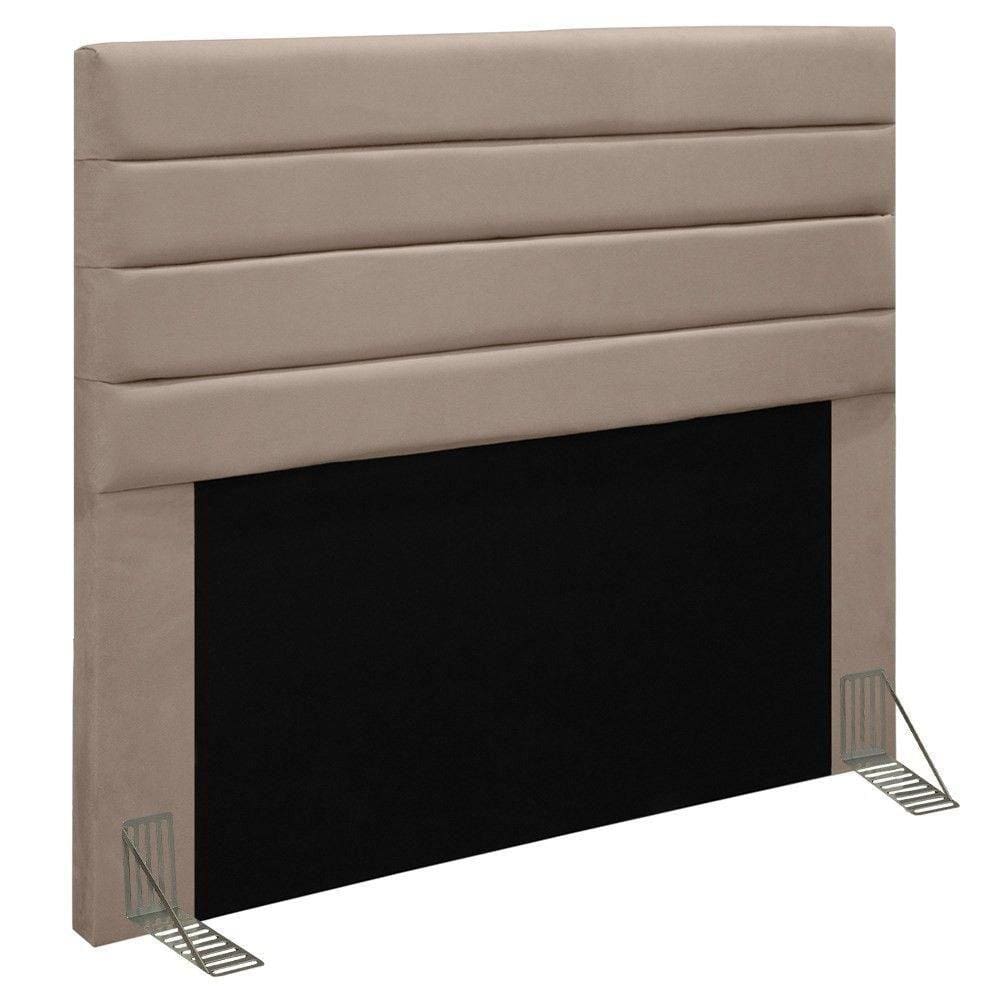 Cabeceira Cama Box Casal 140cm Rubi D10 Suede Bege