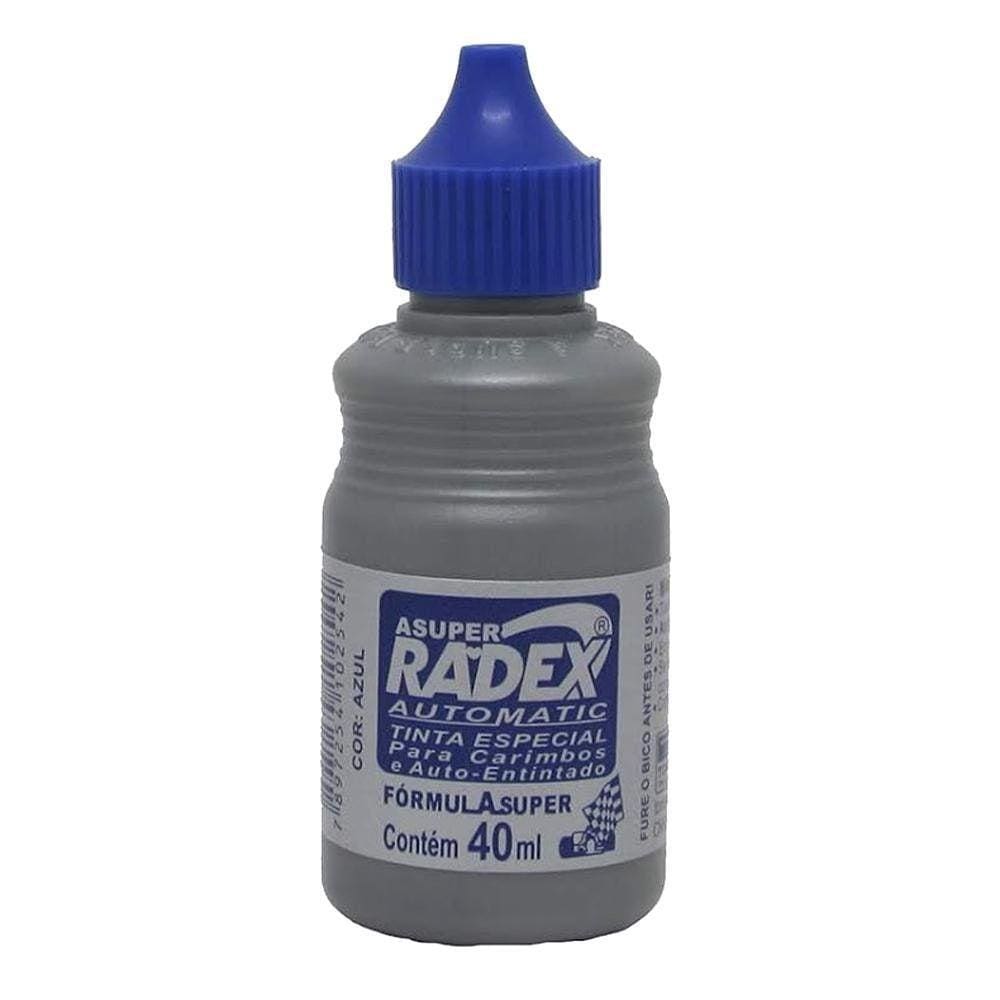 Tinta Para Carimbo Automatic Azul Radex 40Ml Cx 12Un