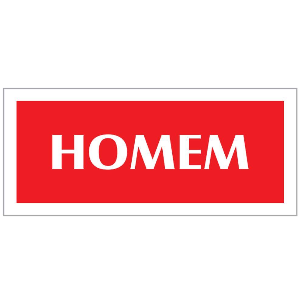 Placa - Homem - Vermelha / Em Ps 20 X 7Cm Emplac Br