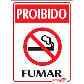 Placa - Proibido Fumar / Em Ps E.P.I. 20 X 15Cm Emplac Br