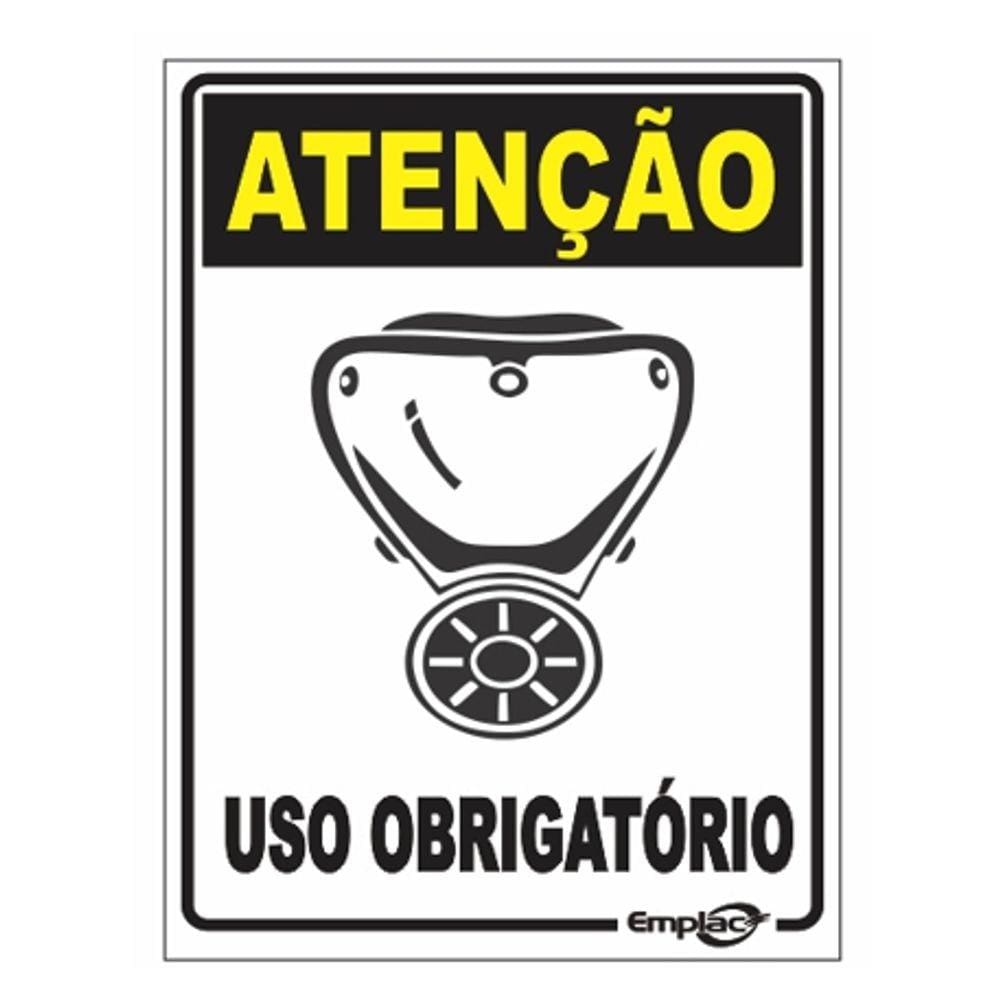 Placa - Uso Obrigatorio De Mascara / Em Ps E.P.I. 20 X 15Cm Emplac Br