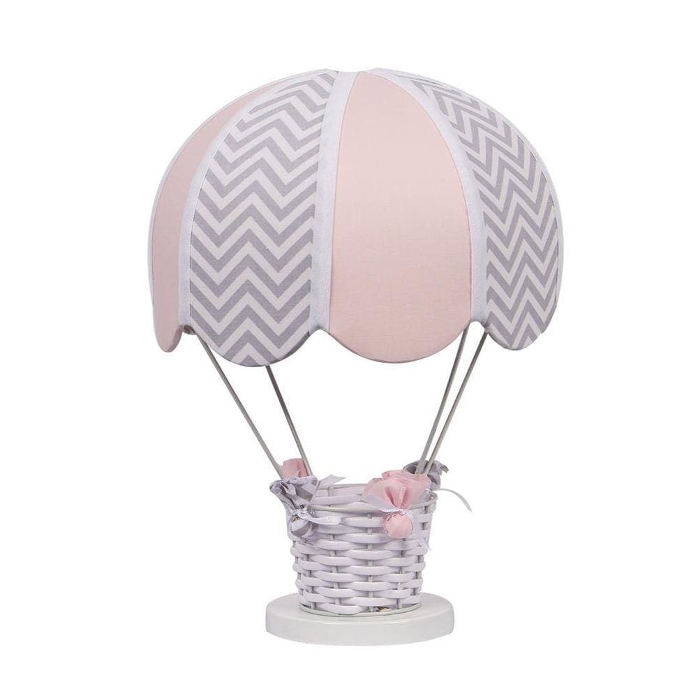 Abajur Paraquedas Chevron Com Rosa