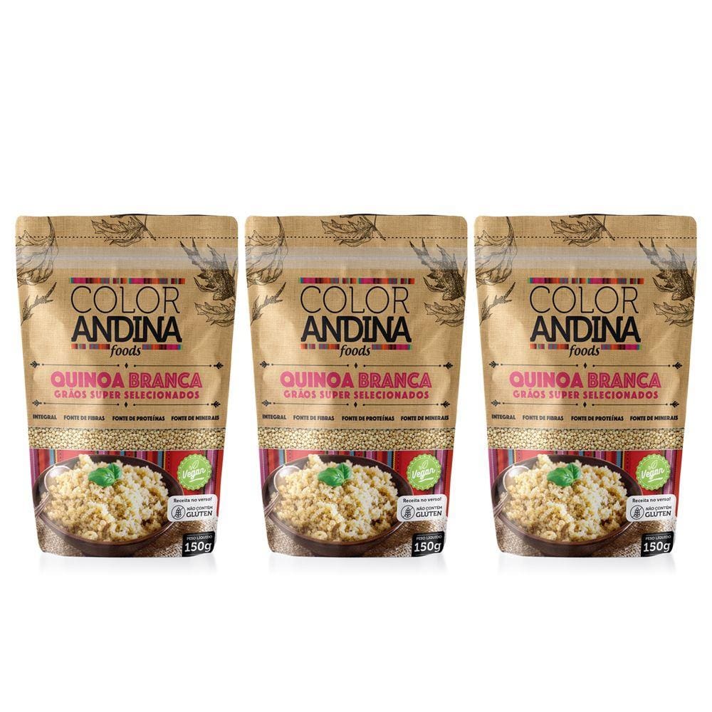 Quinoa Branca Color Andina 150g-3 pacotes