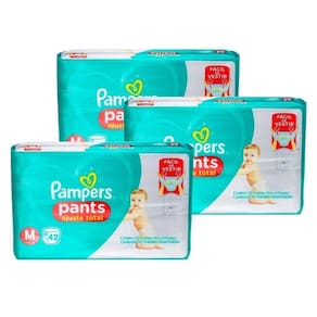 Fralda Descartável Pampers, Pants Mega Média - 4 Pacotes com 42 Tiras