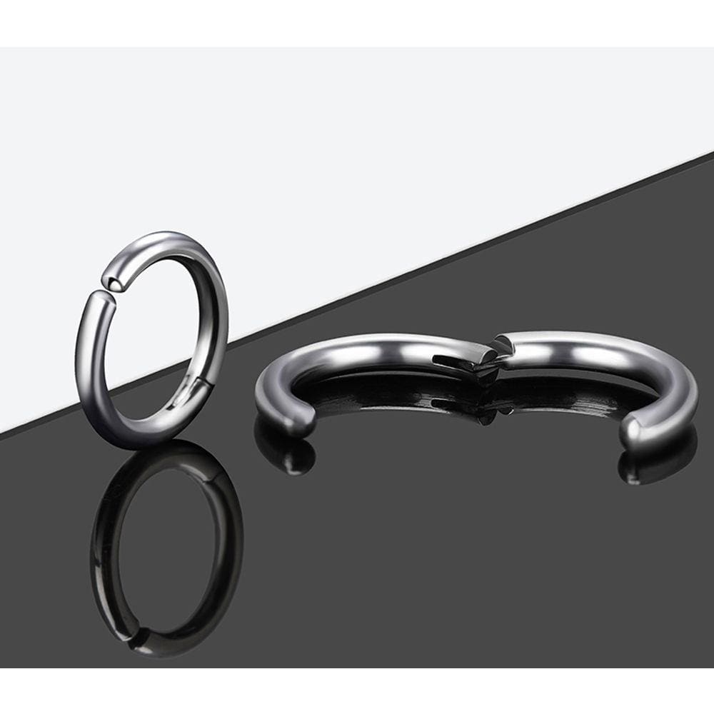 Brinco Falso De Pressão Argola Aço redondo Articulada 1 par