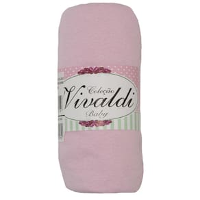 Lençol Berço Americano com Elastico 100% Algodão Rosa 1,30cm x 70cm