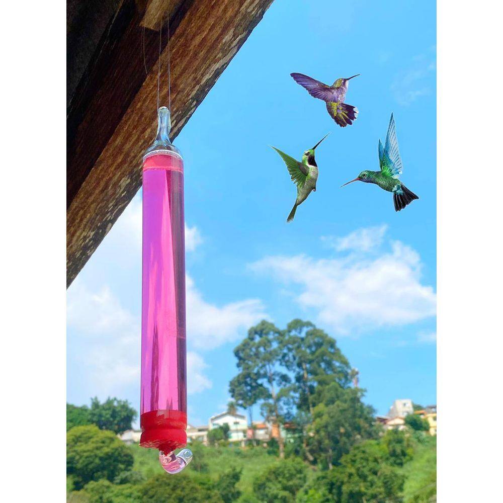 Bebedouro De Vidro Fino Liso Para Beija Flor e Pássaros