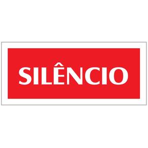 Placa - Silencio - Vermelha / Em Ps 20 X 7Cm Emplac Br